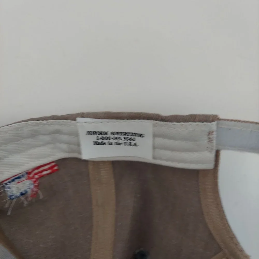 The Stone Store Baseball Hat Cap Adform Advertising Tan USA Tan Gray Embroidered